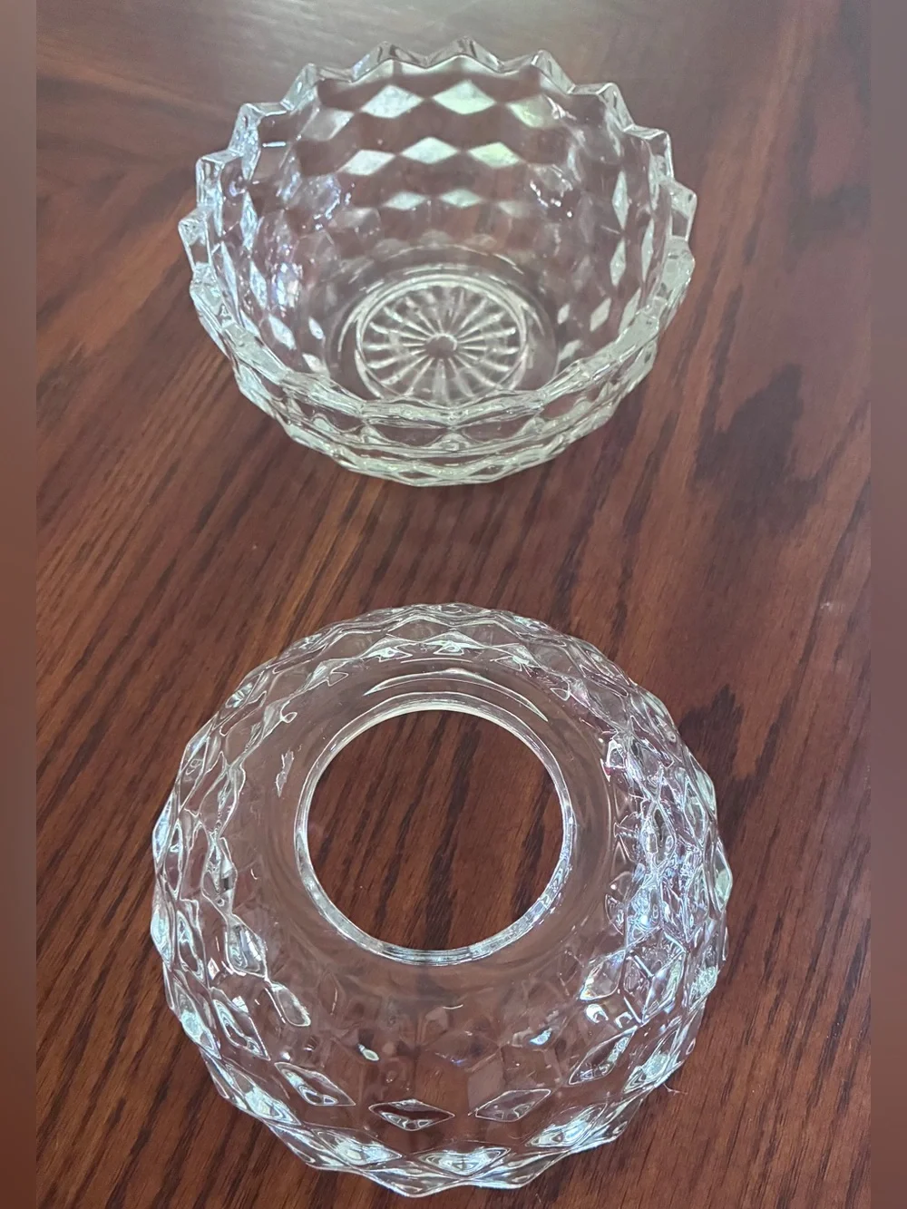 Homco Fairy Light Two-piece Clear Glass Prism design Vintage